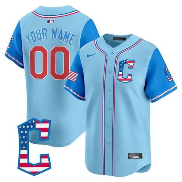 Men's Cleveland Guardians ACTIVE PLAYER Custom Light Blue Limited Stitched Baseball Jersey